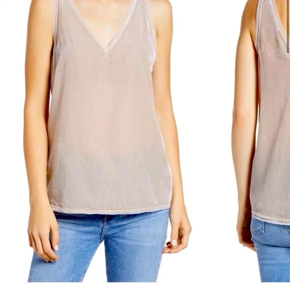 Chelsea 28 - Raw Edge Velvet V-Neck Tank - Picture 3 of 4